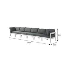 Outdoor Escape Gray Fabric Outdoor Modular Sofa with Contemporary Design, Comfortable Cushioned Seating and Durable Frame for Garden Deck Backyard