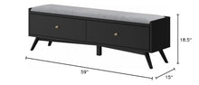 212 Main Flynn Bench 59x15x18.5 in Black