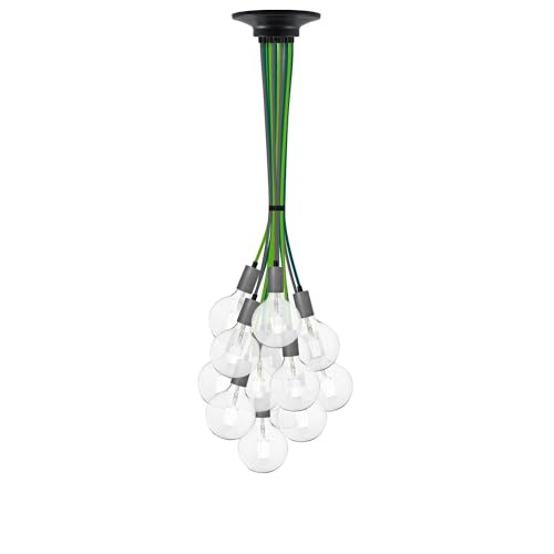Hangout Lighting Tropical Green Lights. Tropical Green Grey Mix w/Modern Steel 14 Pendant Chandelier