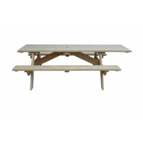 Keystone Amish Co. 94" Heavy Duty Pressure Treated Pine ADA Compliant Park Picnic Table, Wheelchair Accessible Outdoor Wooden Table, Made in USA (No Umbrella Hole, Unfinished)