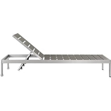 Pemberly Row Aluminum Patio Chaise Lounge Chair Set of 4 Grey