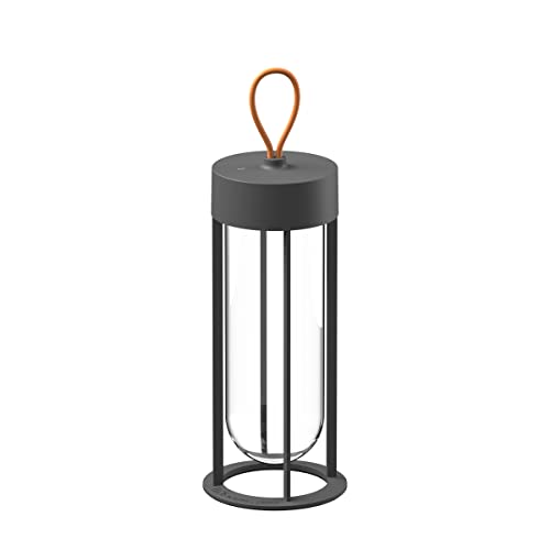 Flos In Vitro Unplugged F018E31K030 Floor Light 3000 K for Outdoor Use LED Aluminium Anthracite Rechargeable, Dimensions: 13.2 cm x 39.3 cm
