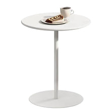 Failjierue White Round Bistro Table Counter-Height Club Table with Sturdy Metal Base as Kitchen Dining Desk, Coffee Workstation & Study(40x62cm)