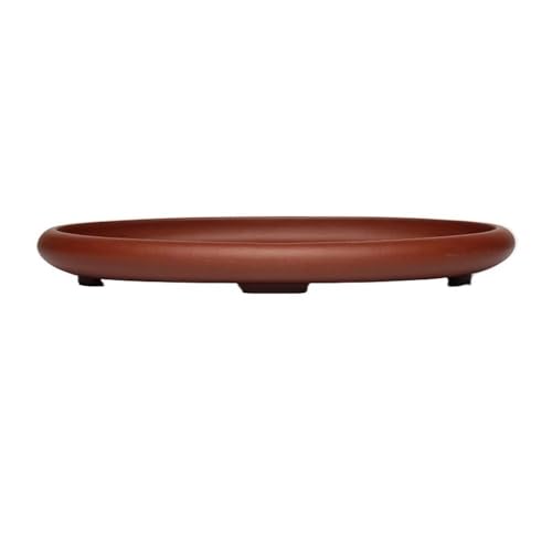 OREKPOT Plant Trays Large Purple Sand Clay Plant Saucer, Elliptical Flower Pot Pallet for Indoor Outdoor Flower Pots Saucers，X Large