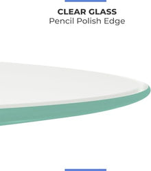 36 Inch Round Ultra Clear Glass Table Top Pencil Polished Edge 1/2 Inch Low Iron Tempered Glass Premium Furniture Protection Replacement for Dining End Patio Kitchen Tables