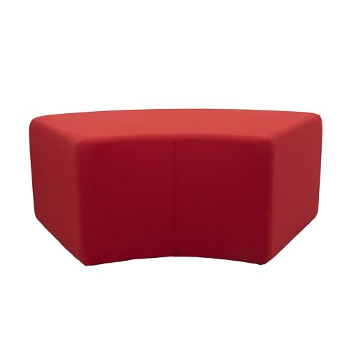 FDP 24" x 48" S-Curve Oversized Outdoor Ottoman Featuring Sunbrella Fabric - Weather-Resistant, Fade-Resistant, Assembled Patio Furniture for Backyard, Poolside Seating, 18" H - Canvas Jockey Red