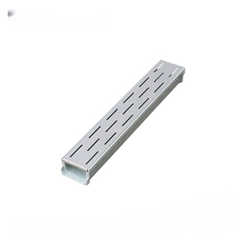 ZGLINMZ Outdoor Trench Drainage System with Metal Grate Plate Driveway Concrete Shower Rain Gutter Floor Drainage Channel Channel Drain for the Bathroom, the Driveway