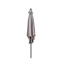 Square 2.5X2.5M Outdoor Patio Umbrella Solar Powered LED Lighted Sun Shade Market Waterproof 8 Ribs with Crank and Cross Base for Garden Deck Backyard Outside Swimming Pool