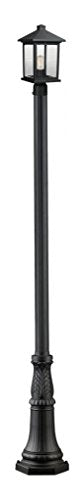Black Portland 109.75" Tall 1 Light Outdoor Lantern Post Light/Post Included