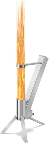 Outdoor Patio Heater, Stainless Steel Pellet Torch for Garden Patio Backyard Party Ambiance, Decorative Fire Column, Easy Assembly