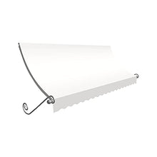 Awntech 5' Charleston (64.5"-18"-36") Sloped Fixed Awning with Scrolled Iron Arms, White