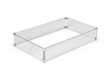 HPC Fire Rectangle Fire Pit Glass Wind Guard (WG49X21-RECT), 49x21-Inch