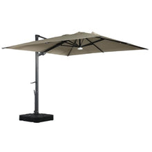 OROTLECT 10x13ft 360°Rotation Square Cantilever Patio Umbrella with Base & Bluetooth Audio Ambient Light