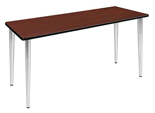 212 Main Kahlo Tapered Leg Table 60x24 Cherry & Chrome