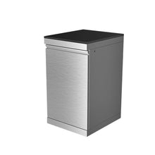 Stainless Steel Outdoor Kitchen Storage Cabinet with Granite Worktop,Reversible Door,Adjustable Leveling Wheels,Ventilated Utility Island Module for BBQ Prep Station,Grill Cart Accessory (Silver)