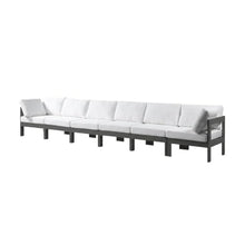 Outdoor Escape White Fabric Outdoor Patio Modular Sofa, Cushioned Seating, Durable Frame, Contemporary Design, Versatile for Backyard and Porch