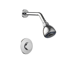 VYSLZ Chrome Commercial Outdoor Shower Kit: Wall Mounted Fixture System With Push Handle For Bathroom Or Beach Applications(B)