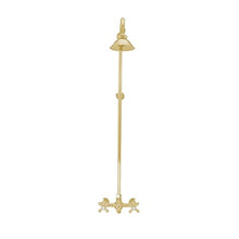 Outdoor Exposed Shower System 36"Wall Mounted Set with 12"Shower Head and Cross Handels in Supercoat Brass