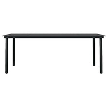 LKJVFCPW 7 Piece Patio Dining Set, Outdoor Garden Furniture with PE Rattan Chairs and Cushions, Large Metal Frame Table for Backyard, Deck, and Porch, Gray and Black