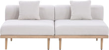Meridian Furniture 55036Beige-S2A Laguna Collection Modern | Contemporary Outdoor Patio 2Pc. Modular Loveseat, Teak Finish Aluminum, Waterproof Olefin Fabric, 71" W x 35.5" D x 28.5" H, Beige