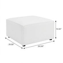 Outdoor Escape White Outdoor Patio Upholstered Sectional Sofa Ottoman for Comfortable Outdoor Seating and Durable Weather-Resistant Design