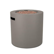 Pemberly Row 24" Round Propane Fire Pit Table, Stainless Steel Burner, Mist Gray Finish, Adjustable Flame Height, Weatherproof CSA Certified Outdoor Patio Gas Fireplace