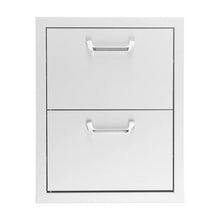 BBQGUYS 16-in Contempo/Traditional Stainless Steel Double Access Drawer Signature - BBQ-DRW2