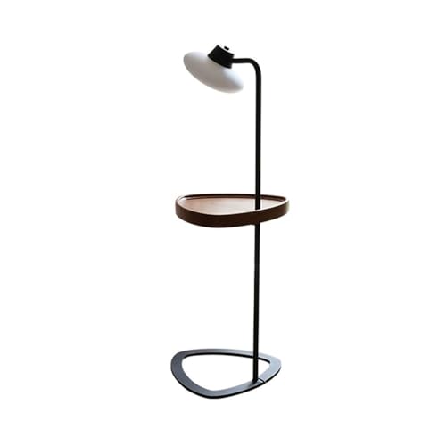 LUYOUBOZHU Floor Lamp Farmhouse Floor Lamp with Tray & Metal Base,Rustic Standing Light for Living Room, Bedroom, Office