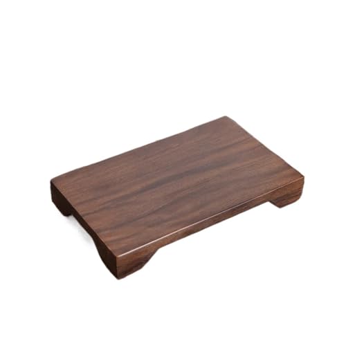 QUANGJN Pcs Plants Saucers Solid Wood Rectangular Base Ornaments Fish Tank Vase Bonsai Buddha Statue Porcelain Crafts Wooden Bracket Plant Pot Saucers,