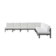 Outdoor Escape White Fabric Outdoor Patio Modular Sectional, Contemporary Style, Weather-Resistant Fabric, Durable Frame, Comfortableback Height