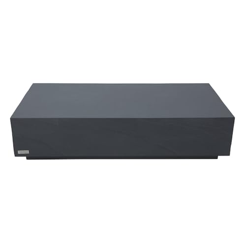 Elementi Colorado Concrete Coffee Table, Slate Black, 30 x 60 Inches