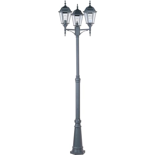 Maxim Traditional 3 Light Outdoor Pole/Post Mount Black 24" Wide x 100" High