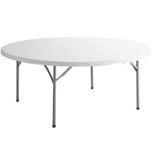 Pack 4 72 Inch / 180cm White Plastic Folding Table Heavy Duty Round Table Folding Round Table Banquet Round Table Granite Outdoor Table White Plastic Card Folding Table 72 Round Table Party