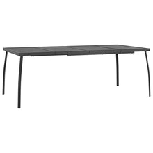 Heofavd 9-Piece Garden Dining Set Anthracite Powder-Coated Steel Outdoor Patio Furniture 78.7x39.4 Table 8 Foldable Chairs Adjustable Armrests Modern Bistro Backyard Balcony Deck