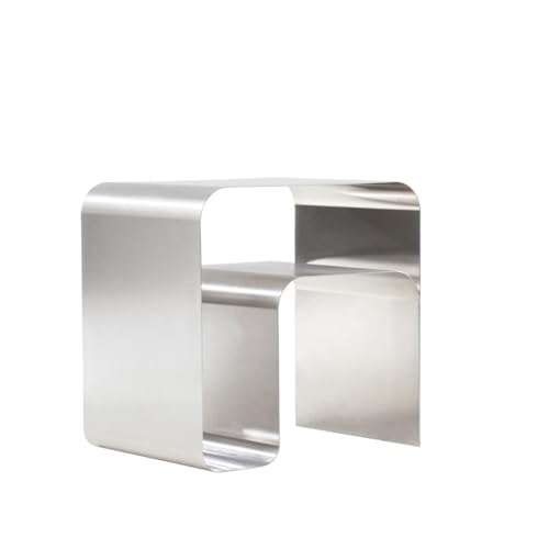 NRFJFOP Minimalist Stainless Steel Bedside Table Edge Integrated Molding Set Content Cabinet Tea