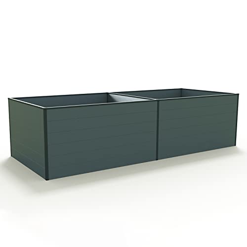 GFP Kingsize Daniela Raised Garden Bed, 3.9'Wx9.7'L, Anthracite Gray