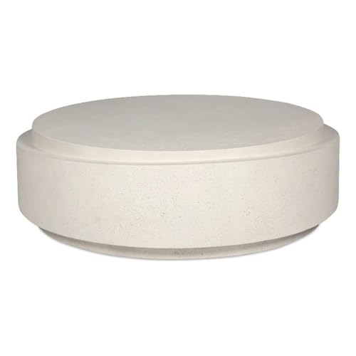 Moe's Home Collection Cosmo Stone Coffee Table White Color
