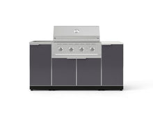 NewAge Products Classic Series 5PC Aluminum Slate Gray Modular Outdoor Kitchen Grill Island with 36" Performance Grill NG - 24"D x 68"W x 57.15"H