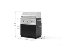 NewAge Products Classic Series 2PC Aluminum Black · Tempered Glass Door Modular Outdoor Kitchen Set with 33" Performance Grill NG - 24"D x 33"W x 48.5"H