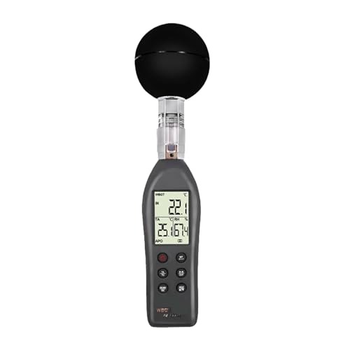 Thermometer Hygrometer, AZ87786 WBGT Data Logger Black Ball Comprehensive Temperature Heat Index Meter Earth Humidity,for Home, Garden, Patio