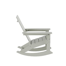 WestinTrends Ashore Patio Rocking Chairs Set of 4, All Weather Poly Lumber Plank Adirondack Rocker Chair, Modern Farmhouse Outdoor Rocking Chairs for Porch Garden Backyard and Indoor, Sand