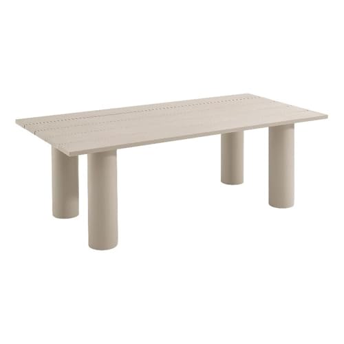 Modway Nautica 87 Inch Rectangle Metal Outdoor Patio Dining Table in Taupe