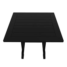 WO Home Furniture Outdoor Dining Table, 43" Square HDPE Patio Table with Umbrella Hole, Weather Resistant Patio Table for Backyard, Deck and Garden, Black