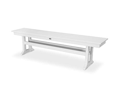 POLYWOOD® Farmhouse Trestle 65" Bench in White