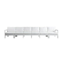 Outdoor Escape White Fabric Outdoor Patio Modular Sofa with Contemporary Style, Comfortable Seating, Durable Construction, and Spacious Design
