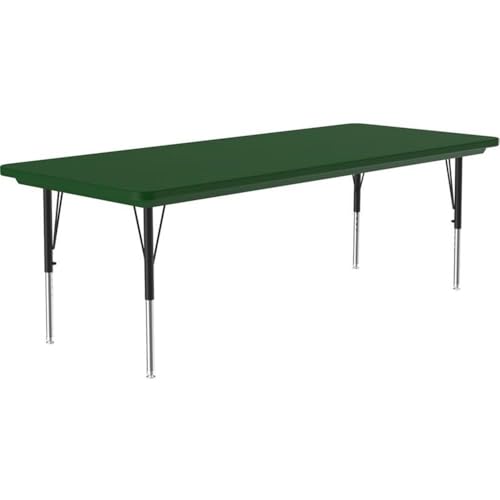 Pemberly Row Contemporary Plastic & Metal Activity Table 30"x60" Green