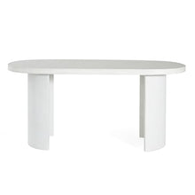 Christopher Knight Home Alan Modern Minimalist Concrete Outdoor Dining Table with White Terrazzo Tabletop, Oval Top Dining Table for 6, Pedestal Kitchen Table, Ideal for Family Gatherings, White
