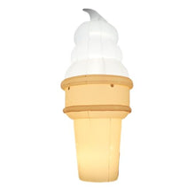YBZCHLM Giant Inflatable Ice Cream Cone with Lights Khaki & White 10Ft H