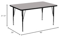 Flash Furniture Rectangular Activity Table Grey