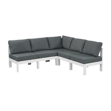 Outdoor Escape Gray Fabric Outdoor Patio Modular Sectional, Weather-Resistant Upholstery, Durable Frame, Contemporary Style for Lounge and Entertaining